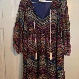 Umgee Vibrant Long Sleeve Dress